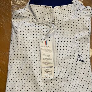 Rhoback White Polka Dot Quarter-Zip Pullover